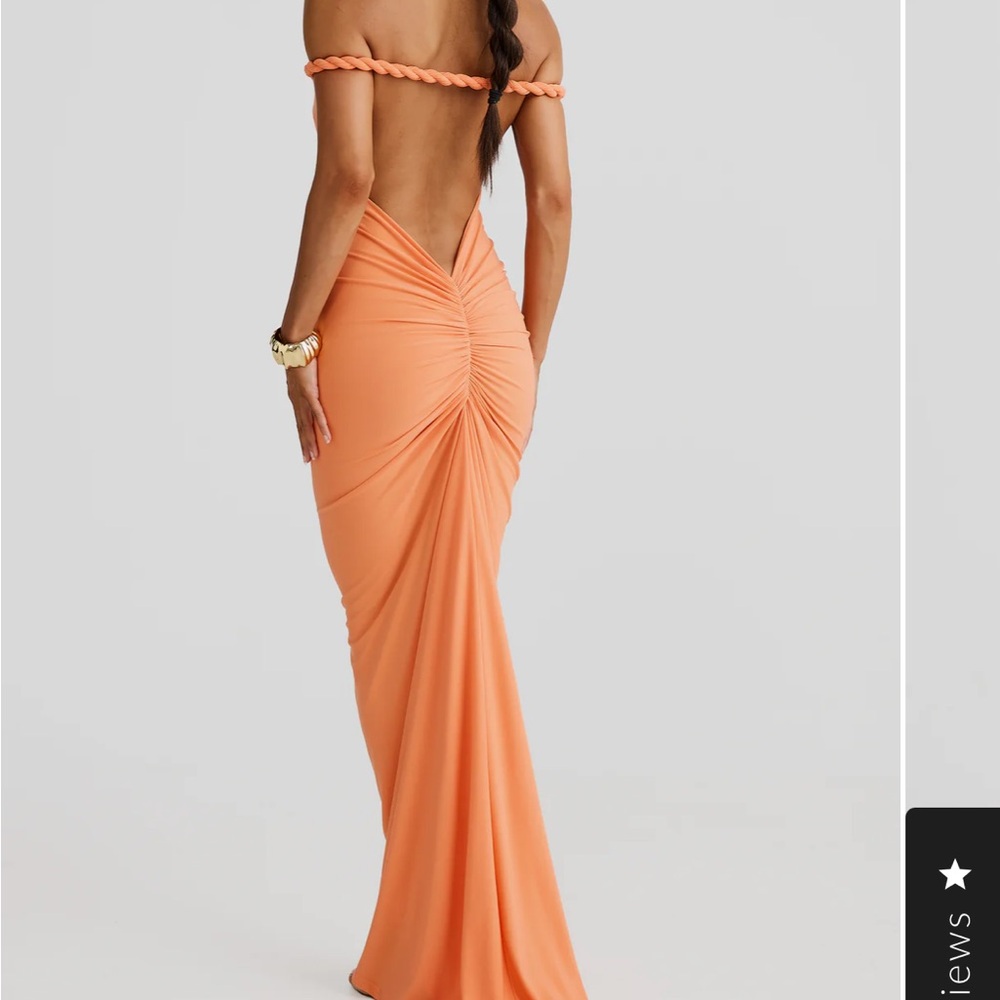 Elegant Off-Shoulder Orange Dress | MAIA Melani The Label Dress